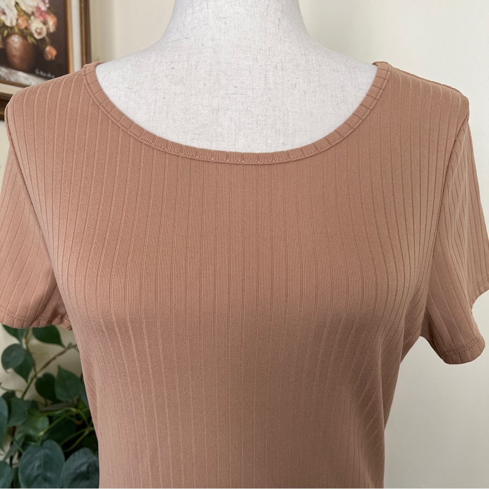 Pink Lily Ribbed Midi T-Shirt Dress sz M NEW - Picture 4 of 9